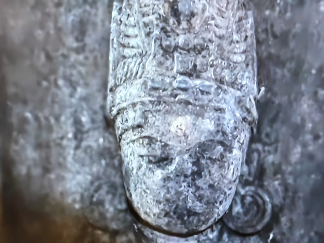 The face at the back, seen on the parikrama