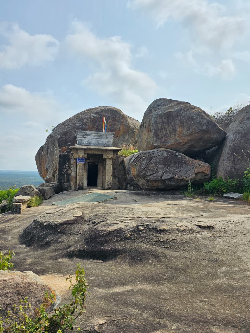 The cave shrine on Chandragiri hill