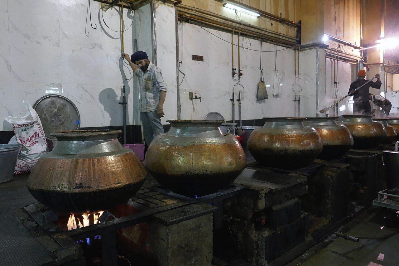 The great cauldrons of the langar kitchen