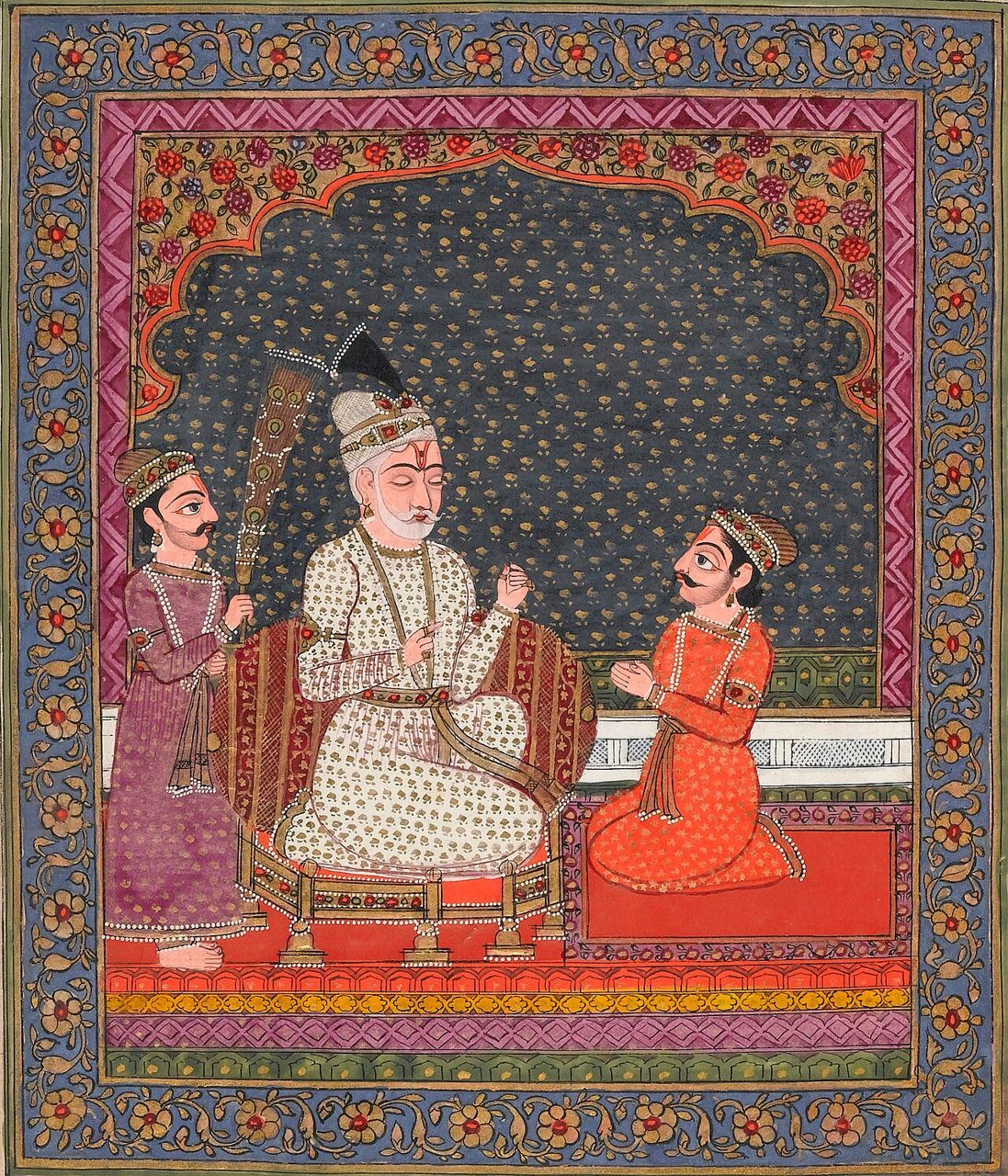 Sanjaya describes the Kurukshetra war to the blind king Dhritarashtra